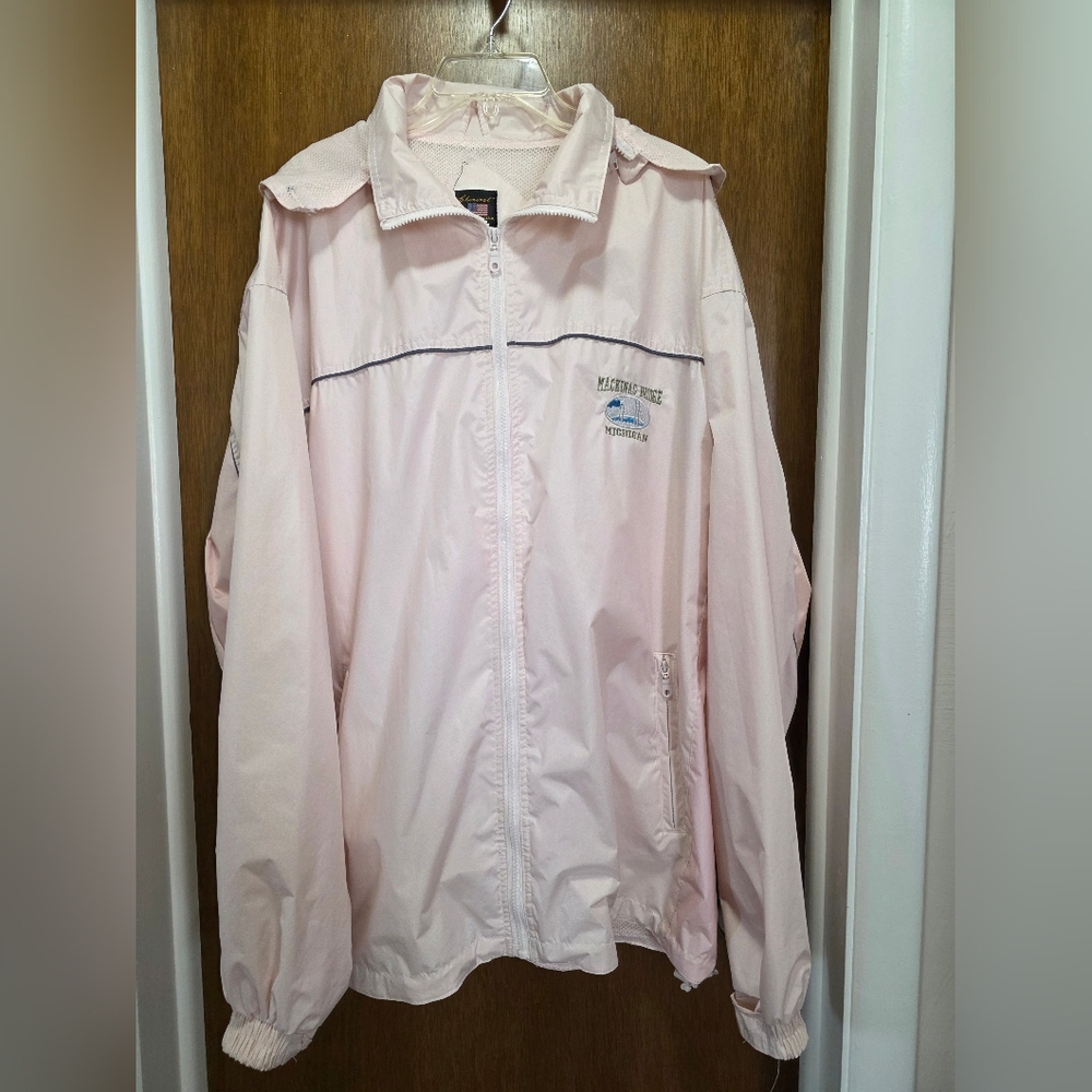 Pink Mackinac Bridge Michigan Windbreaker Jacket